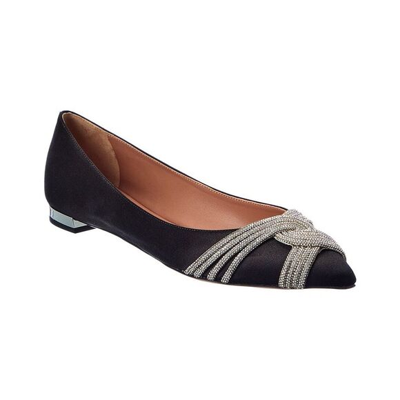 Aquazzura Gatsby Satin Flat Black